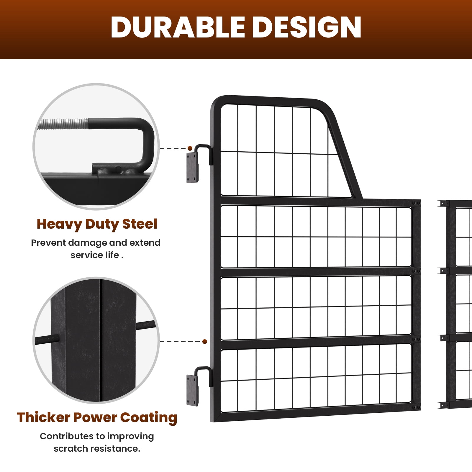 Horse Stall Door featuring 48" W x 31.9" H, Horse Stall Gate showcasing Heavy-Duty Thick Steel Frame, Horse Stall Guard having Yoke Design, Fits Standard Barn Doorways
