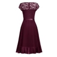 thumbnail image 4 of Fankiway Robe Vintage en Dentelle à Manches Courtes pour Femmes Robe de Cocktail Robes Grande Taille en Solde Robes d'Été pour Femmes Manches Courtes, 4 of 5