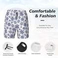 thumbnail image 5 of Lsque Mens Swim Trunks Dark Blue Snowflakes Pattern - Bathing Suit Compression Liner - Beach Swim Shorts Swimwear - (S-3XL) - Stretch Quick Dry -Large, 5 of 9
