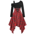 thumbnail image 1 of Pompotops Robe Rétro à Manches Longues Col Rond Taille Haute Style Gothique en Solde, 1 of 4