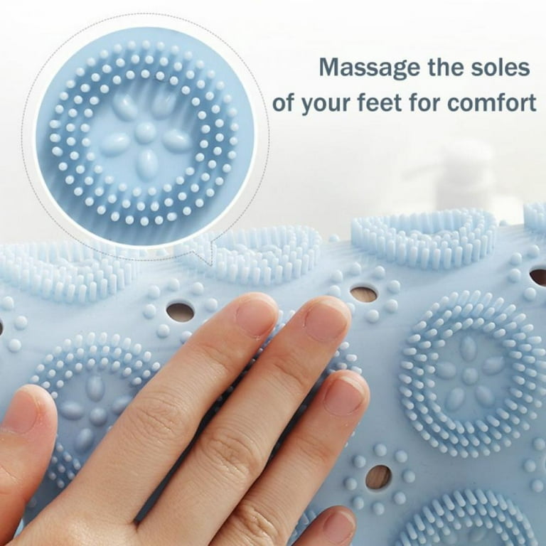  Shower Mat with Drain Hole in Middle with Suction Cups