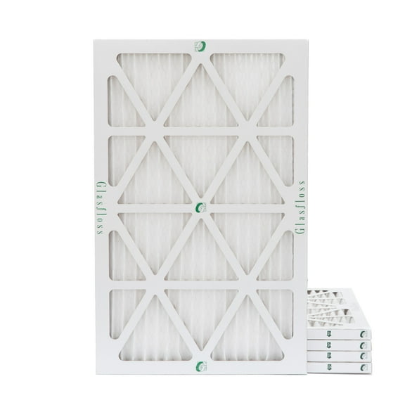 16x30x1 MERV 10 Pleated HVAC Air Filters by Glasfloss. ( Quantity 5 ) Exact Size: 15-5/8 x 29-5/8 x 7/8