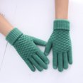 thumbnail image 2 of Women's Gloves Mittens Women Autumn And Winter Warm Thick Knitted Texture Five Finger Touching Screen Gloves, Women's Accessories Gloves Mittens, 2 of 3