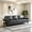 Dark Gray + Plywood + Traditional + Transitional + 3 Seat, variant on AUU Classic Traditional 3-Seater Sofa in Chocolate Faux Leather – Nailhead Trim Accent, Upholstered Living Room Couch
