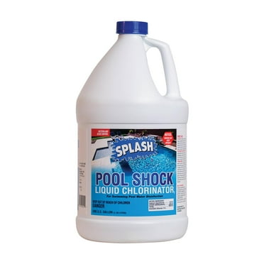 Splash Liquid Pool Shock Chlorinator 10% Sodium Hypochlorite for Algae and Bacteria Control