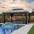 thumbnail image 2 of PURPLE LEAF 12' x 16' Outdoor Hardtop Gazebo with Double Roof Metal Gazebo,Light Gray, 2 of 17
