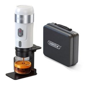 HiBREW Machine à café portable pour la voiture et la maison 3 en 1 Machine à café électrique Travailler avec DG/ Capsule et café moulu 15Bar Mini Cold Brew et chauffage de la cafetière avec support de tasse