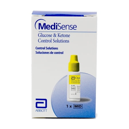 MediSense Normal Flow Control Solution 3mL, Mid, Glucose/Ketone, 1 Each