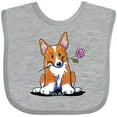 thumbnail image 3 of Inktastic Flower Corgi Boys or Girls Baby Bib, 3 of 4
