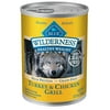 Blue Buffalo Wilderness High Protein Grain Free, Natural Adult Healthy Weight Dog Wet Food, Turkey & Chicken Grill 12.5-oz can (pack of 12)