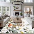 thumbnail image 3 of 6'x9' Area Rugs, Orange Green Eucalyptus Leaves Indoor Outdoor Area Rug for Living Room Bedroom, Fall Botanical Watercolor Washable Bathroom Rugs Kitchen Floor Carpet Mats Home Decor Aesthetic, 3 of 8
