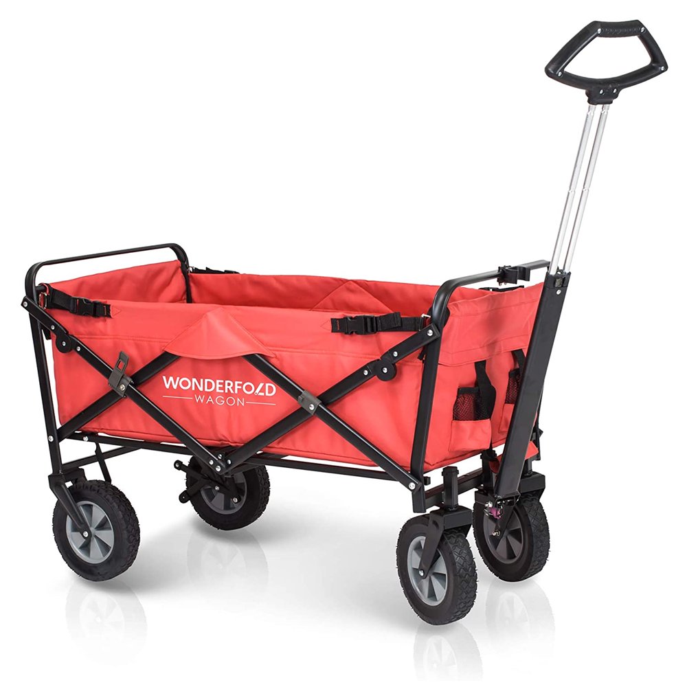 WonderFold Pull/Push Collapsible Utility Folding Wagon with Wide Tires