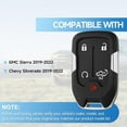 thumbnail image 5 of Key Fob Replacement Fits for GMC Sierra 2019 2020 2021 2022 Chevy Silverado 2019-2022 Smart Proximity Keyless Entry Remote Control 433 Mhz FCC:HYQ1ES P/N:13529632 13591396, 5 of 7