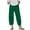 Green, variant on WIZUTIZ Women Work Pants Comfy Relaxed Loose Wide Leg Trousers Elastic Stretch High Rise 7/8 Length Slacks Pants Solid Asymmetrical Cropped Trousers for Lady Dance Clubs Black
