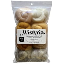 Wistyria Editions 100% Wool Roving - Honeycomb, Pkg of 8