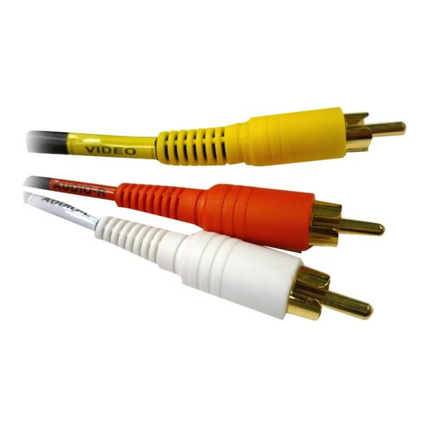 Professional Cable Composite Stereo Left & Right + Video 3 RCA, red