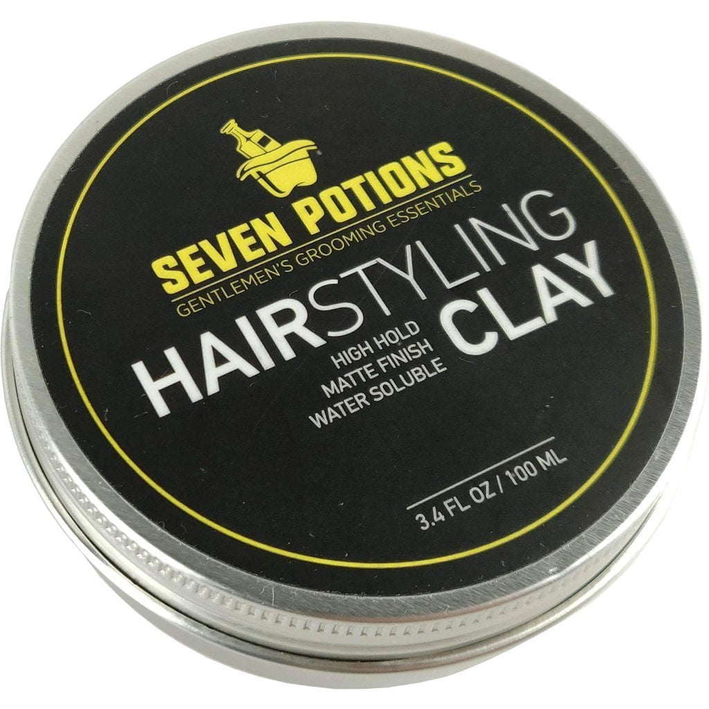 Seven Potions Men's Hair Styling Clay — Natural, Water-Based, Matte Hair  Wax, High Hold Hair Styling Product — 100% Vegan, Cruelty Free  oz -  