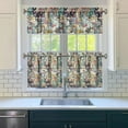 thumbnail image 3 of Kitchen Curtains 24 Inch Short - 3 Panel Set, Rod Pocket Window Curtain with Boho Cactus and Succulent Art, 100% Polyester for Farmhouse, Cafe, Kitchen, Bedroom, Easy Wash, 3 of 6