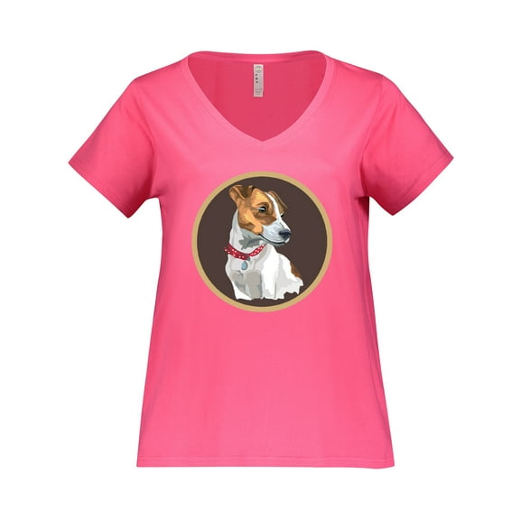 Inktastic Jack Russell Terrier Dog Art Women's Plus Size V-Neck T-Shirt