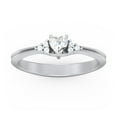 thumbnail image 2 of Birthstone Heart Ring with Shoulder Accents - Cubic Zirconia / White Topaz (April), 2 of 4