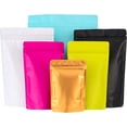thumbnail image 6 of 100 Pack Resealable Stand Up Bags, 6.3" x 9.4" Smell Proof Foil Pouch Bags, Sealable Food Storage Pouches, Durable Mylar Bags for Snacks, Coffee, and Herbs (Black), 6 of 8