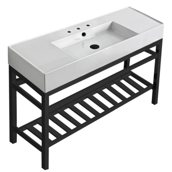 Nameeks Scarabeo 5125-Con2-Three Hole Teorema 2 47-5/8" Rectangular Ceramic Console