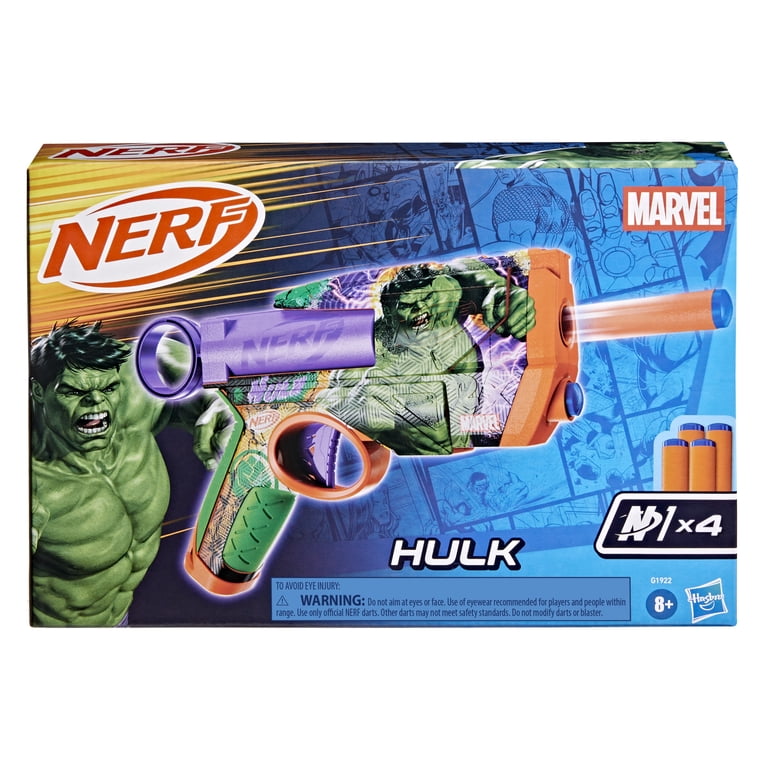 Nerf Marvel Hulk Dart Blaster, 4 Nerf N1 Darts, Ages 8+ - Walmart.com