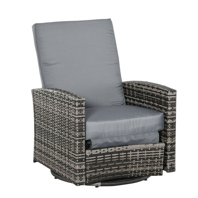 Harrill Swivel Recliner Patio Chair with Cushions, Reclining: Yes, Outer Frame Material: Wicker/Rattan