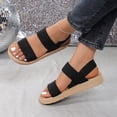 thumbnail image 4 of IEMIEMIEM Women's Platform Roman Sandals 2026 Open Toe Slip On Comfortable Flatform Beach Shoes for Summer Walking Khaki 5.5 Wide, 4 of 6