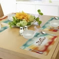 thumbnail image 4 of Ambesonne Tropical Place Mats Set of 4, Palm Tree Sun Holiday, Standard Size, Orange Scarlet Teal, 4 of 6