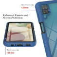 thumbnail image 4 of Galaxy A12 Case with Built-in Screen Protector, Dteck Full Body Protection Hybrid Rugged Shockproof Case Transparent Clear PC Back Cover for Samsung Galaxy A12, Blue, 4 of 6