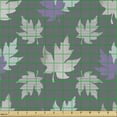thumbnail image 2 of Ambesonne Autumn Fabric by the Yard Upholstery, Fall Striped Maple Leaves, 2 Yards, Grey Teal Violet Pale Tan, 2 of 5