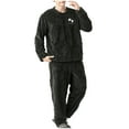 thumbnail image 3 of Yaltungu Winter Pajamas for Men 2 Piece Sets Long Sleeve Tops Pants Loose Fleece Warm Comfy Casual Sleepwear Outfits, 3 of 7