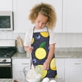 thumbnail image 4 of Yellow Lemon Blueberries DarkBlue Pattern Kids Aprons for Girls and Boys,Adjustable Neck Strap Toddler Aprons for Kids Cooking Baking, 4 of 6