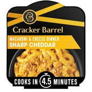 Cracker Barrel Sharp Cheddar Mac N Cheese Macaroni and Cheese Cups Single Bowl Dinner, 3.8 oz Tray