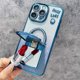 thumbnail image 3 of For iPhone 16 Pro Max Case Mirror Kickstand TPU+PC Gradient Glitter Phone Cover - Blue, 3 of 5