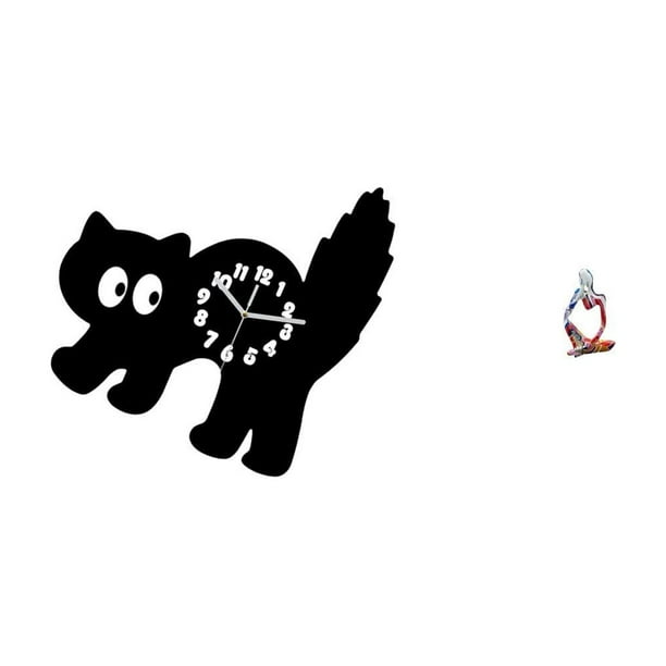 Reloj de pared,Reloj de pared decorativo para baño o dormitorio,Reloj de pared para gatos silencioso,sin tictac,ideal para regalar.,Estatua de resina,Figura ornamental de resina con estatua de