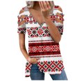 thumbnail image 1 of Blusa de manga corta con cuello en V y cremallera suelta para mujer OAVQHLG3B Store lin121212, 1 of 4