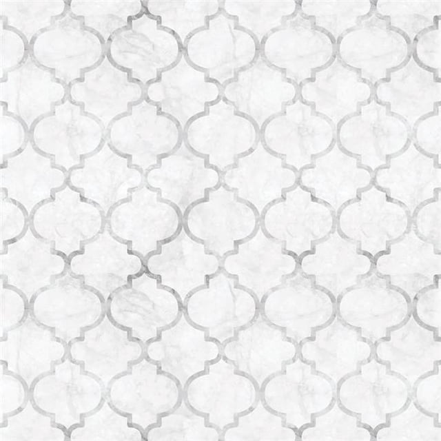 4 Pi. x 18 Po. Marbre Marocain Doublure d'Étagère Non Adhésive, Blanc
