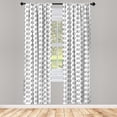 thumbnail image 3 of Ambesonne Xo Curtains, Affection Expression Kisses, Pair of 28"x84", Black and White, 3 of 5