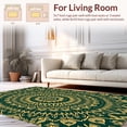 thumbnail image 2 of ODIKA 4'x6' Machine Washable Non-Slip Area Rug, Intricate Inspired with Layered Floral and Spiral High Traffic Rug, Green, 368179, 2 of 7