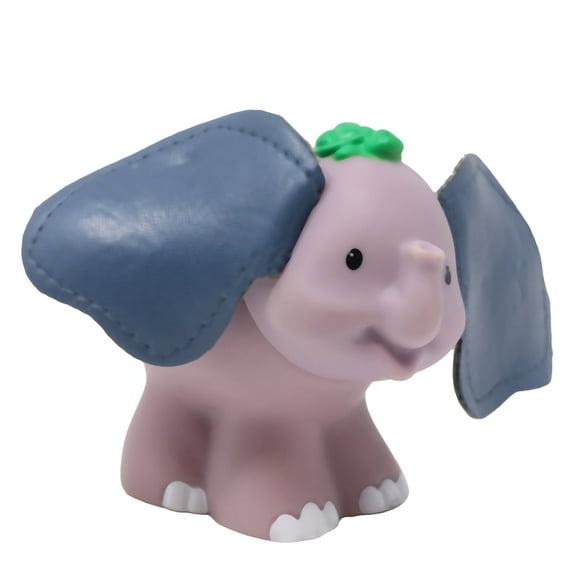 Replacement Part for Collectible Fisher-Price Little People Noah's Ark or Zoo Playset K0475 - Replacement Elephant Figure with Leather Like Touch and Feel Ears and Green Turtle on it's head