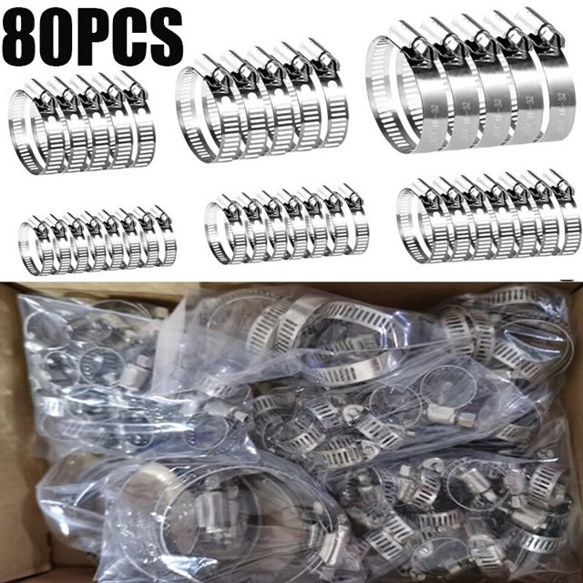 Abrazaderas de Manguera de Acero Inoxidable El Mercado de Encantos Juego de 80 Piezas 6mm-51mm