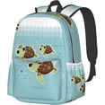 thumbnail image 1 of 17 Inch Backpack Blue Cartoon Baby Sea Turtles Laptop Backpack Shoulder Bag School Bookbag Casual Daypack, 1 of 6