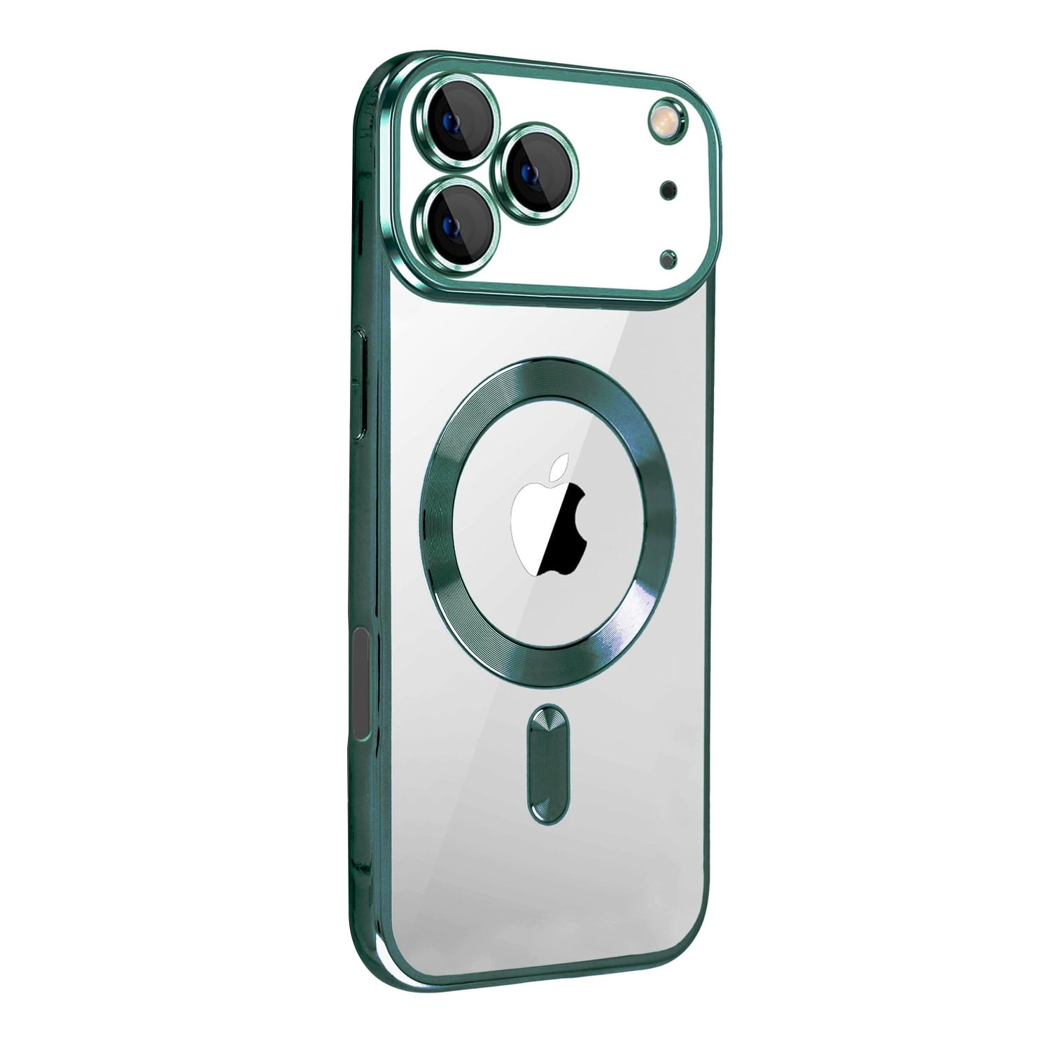 Soft Clear Wireless Compatible Case for iPhone 17 Pro Max - Dark Green