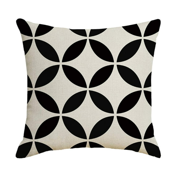 Black White Outdoor Waterproof Pillow Covers, 18x18 Inch Modern Geometric Pattern Throw Pillows Cover Decorative Boho Pillow Covers for Patio Garden Porch