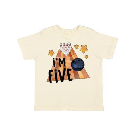 

Inktastic I m Five Bowling Ball and Pins 5th Birthday Gift Toddler Boy or Toddler Girl T-Shirt