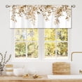 thumbnail image 3 of Eucalyptus Tan Brown Leaves Curtain Valance for Window Treatments Botanical Floral Plant Rod Pocket Fall Kitchen Treatment Flower Drapes for Bathroom Bedroom Living Room 1 panel (52x18 Inch), 3 of 5