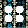 thumbnail image 3 of Metal Light Switch Plate Cover Ethnic Aztec Tribal Pattern Teal SFR064, 3 of 13