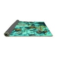 thumbnail image 2 of Ahgly Company Indoor Square Abstract Turquoise Blue Contemporary Area Rugs, 8' Square, 2 of 4